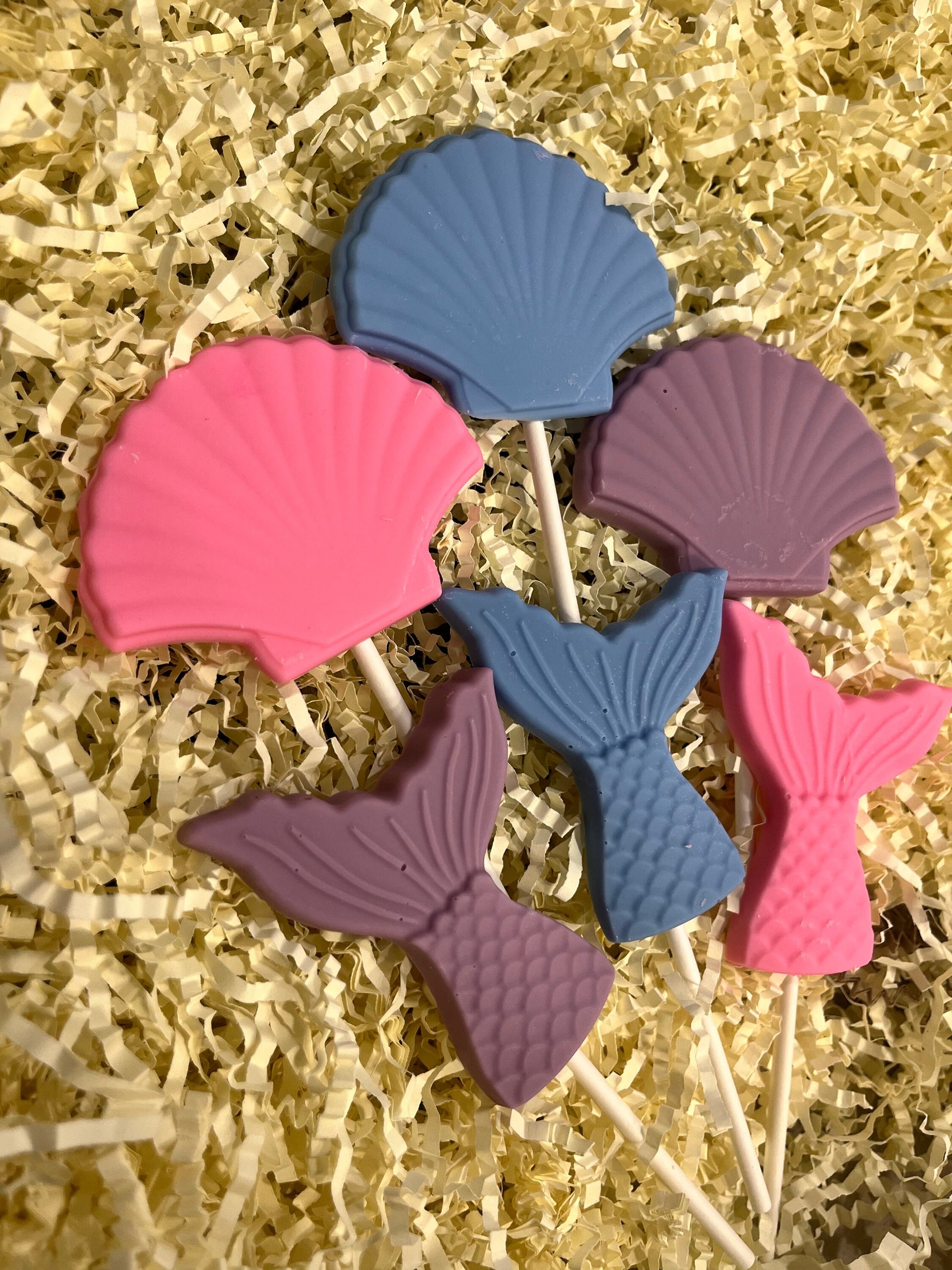 Mermaid Party Favors Chocolate Lollipops, Pastel Mermaid Desserts, Mermaid Birthday Party Treats