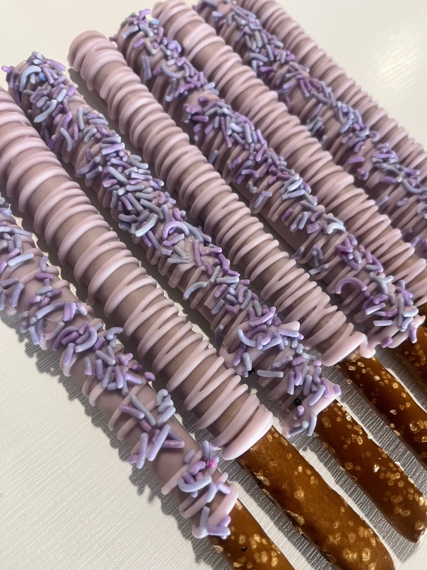 Lavender Purple Pretzels with Sprinkles, Baby Shower Treats, Purple Wedding Shower Treats, Unicorn Party Favors, Birthday Party Treats