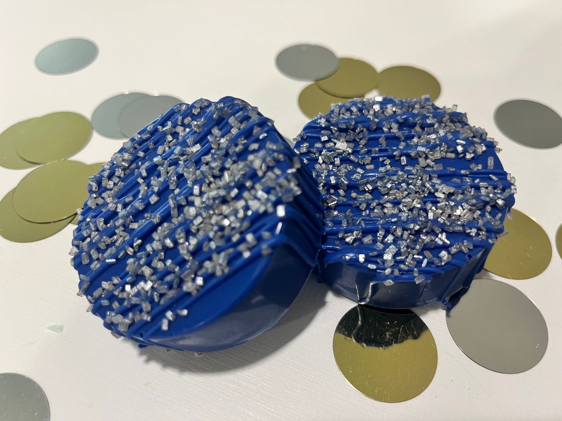 Blue and Silver Chocolate Oreos, Blue Party Favors, Blue and Silver Wedding Shower, Blue and Silver Desserts, Blue and Silver Treats