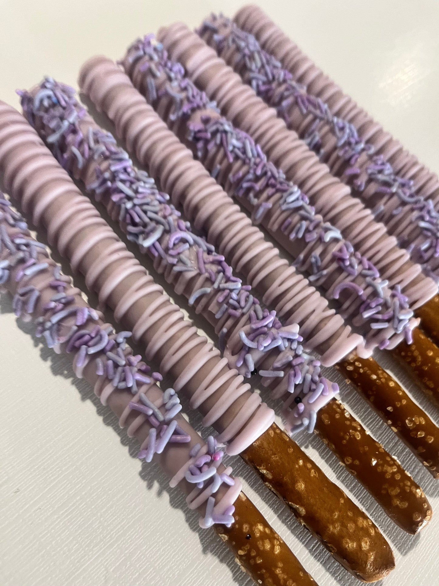 Lavender Purple Pretzels with Sprinkles, Baby Shower Treats, Purple Wedding Shower Treats, Unicorn Party Favors, Birthday Party Treats