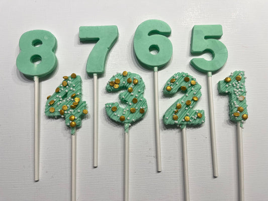 Number Chocolate Lollipops, First Birthday Lollipops, Second Birthday Candy, Third Birthday, Fourth Birthday, Fifth Birthday, Sixth Birthday