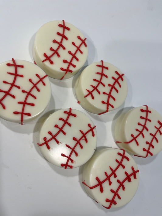 Baseball Chocolate Covered Oreos, Baseball Treats, Baseball Birthday Desserts, Sports Desserts, Custom Baseball Treats