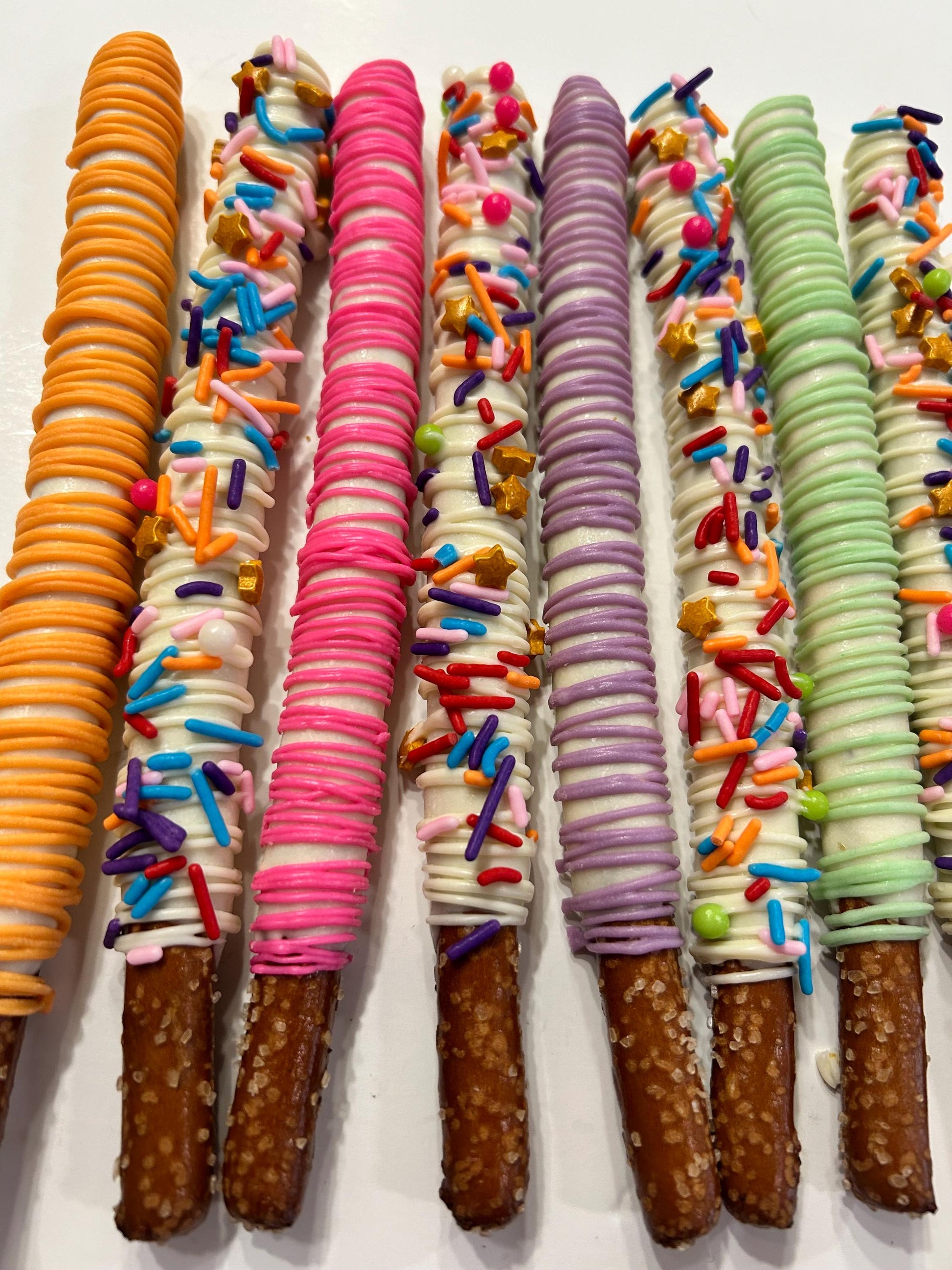 Rainbow Unicorn Birthday Chocolate Covered Pretzels, Rainbow Dessert Tables, Unicorn Birthday Dessert Table Treats